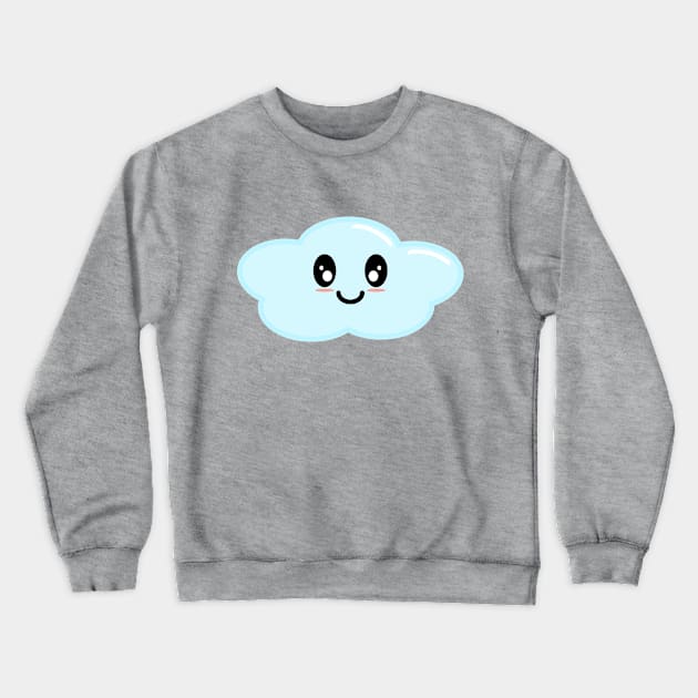 Kawaii Cute Cloud Character - Light Blue Crewneck Sweatshirt by Kelly Gigi